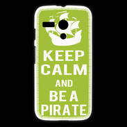 Coque Motorola G Keep Calm Be a Pirate Vert pomme