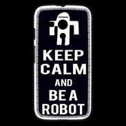 Coque Motorola G Keep Calm Be a Robot Noir