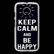 Coque Motorola G Keep Calm Be Happy Noir