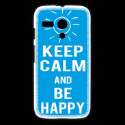 Coque Motorola G Keep Calm Be Happy Cyan