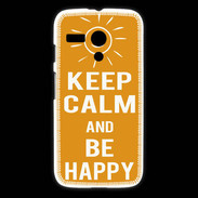 Coque Motorola G Keep Calm Be Happy Orange