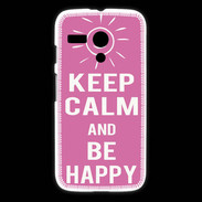 Coque Motorola G Keep Calm Be Happy Rose