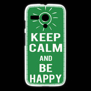 Coque Motorola G Keep Calm Be Happy Vert