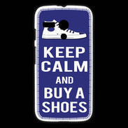 Coque Motorola G Keep Calm Buy Shoes Bleu