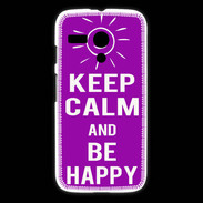 Coque Motorola G Keep Calm Be Happy Violet