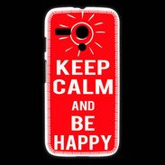 Coque Motorola G Keep Calm Be Happy Rouge