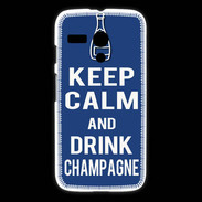 Coque Motorola G Keep Calm Drink Champagne Bleu