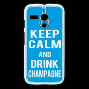 Coque Motorola G Keep Calm Drink champagne Cyan