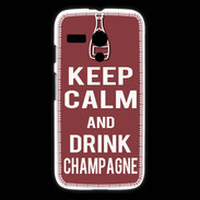 Coque Motorola G Keep Calm Drink Champagne Brique