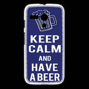Coque Motorola G Keep Calm Have a beer Bleu