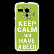 Coque Motorola G Keep Calm Have a beer Vert pomme