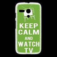 Coque Motorola G Keep Calm Watch TV Vert
