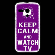 Coque Motorola G Keep Calm Watch TV Violet
