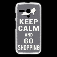 Coque Motorola G Keep Calm go shopping Gris