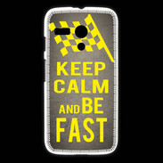 Coque Motorola G Keep Calm and Be Fast Gris