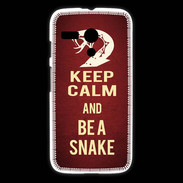 Coque Motorola G Keep Calm and Be a Snake Rouge