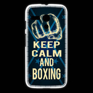 Coque Motorola G Keep Calm and Boxing Bleu
