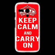 Coque Motorola G Keep Calm and Carry on Rouge