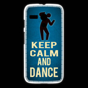 Coque Motorola G Keep Calm and Dance Bleu