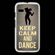 Coque Motorola G Keep Calm and Dance Gris