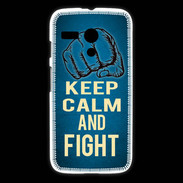 Coque Motorola G Keep Calm and Fight Bleu