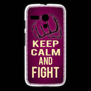 Coque Motorola G Keep Calm and Fight Rose