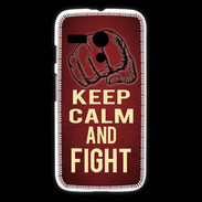 Coque Motorola G Keep Calm and Fight Rouge