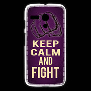 Coque Motorola G Keep Calm and Fight Violet