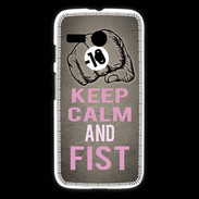 Coque Motorola G Keep Calm and Fist Gris