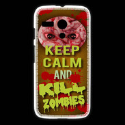 Coque Motorola G Keep Calm and Kill Zombies Orange