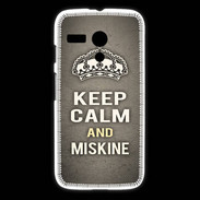 Coque Motorola G Keep Calm and Miskine Gris