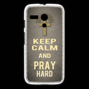 Coque Motorola G Keep Calm and Pray Christian Gris