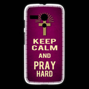 Coque Motorola G Keep Calm and Pray Christian Rose