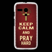 Coque Motorola G Keep Calm and Pray Christian Rouge
