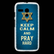 Coque Motorola G Keep Calm and Pray jewish BLeu