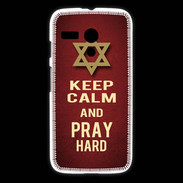 Coque Motorola G Keep Calm and Pray jewish Rouge