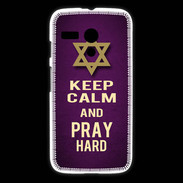 Coque Motorola G Keep Calm and Pray jewish Violet