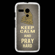 Coque Motorola G Keep Calm and Pray Muslim Gris