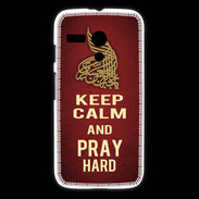 Coque Motorola G Keep Calm and Pray Muslim Rouge