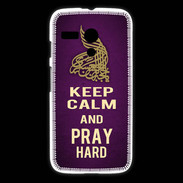Coque Motorola G Keep Calm and Pray Muslim Violet