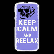 Coque Motorola G Keep Calm and Be Reelax Bleu