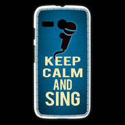 Coque Motorola G Keep Calm and Sing Bleu