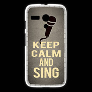 Coque Motorola G Keep Calm and Sing Gris