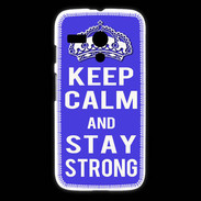 Coque Motorola G Keep Calm and Stay strong Bleu