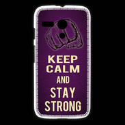 Coque Motorola G Keep Calm and Stay strong Violet