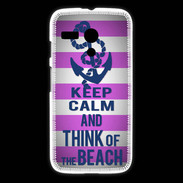 Coque Motorola G Keep Calm and Think Beach Rose