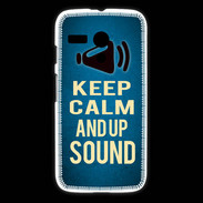 Coque Motorola G Keep Calm and Up Sound Bleu