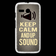 Coque Motorola G Keep Calm and Up Sound Gris