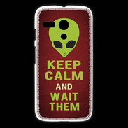 Coque Motorola G Keep Calm and Wait Alien Rouge