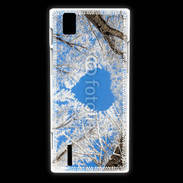 Coque Huawei Ascend P2 arbres enneigés coeur